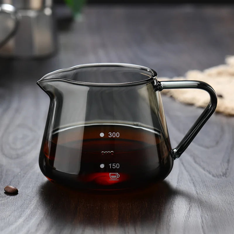 DecorBites™ Glass Coffee Pot Server 400/600ML - Reusable Coffee Carafe for Milk, Juice, Tea