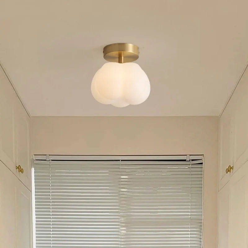 DecorBites™ Cotton Shape LED Ceiling Lamp - Cream. Nordic Style, Hallway Balcony Porch Light.