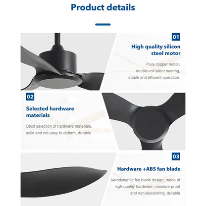 DecorBites™ 48" DC Remote Control Ceiling Fan Plastic Blade Bedroom Indoor Industry 220V