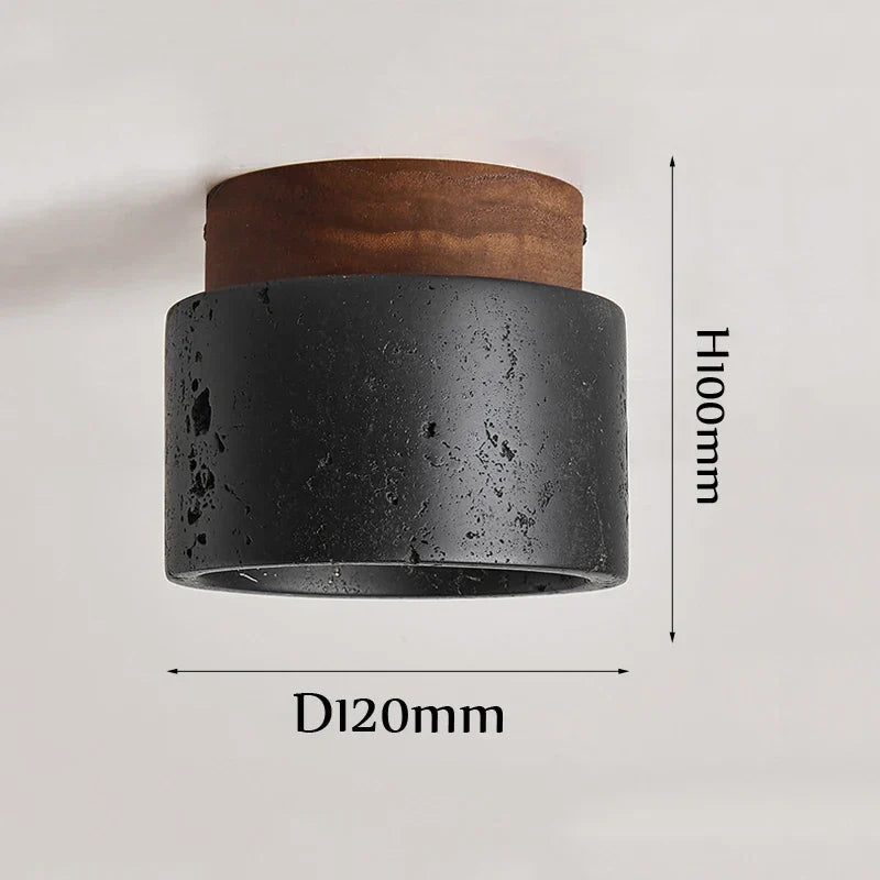 DecorBites™ Black Travertine Ceiling Light: Entrance Hallway Balcony Bedroom Living Room Hotel Decor