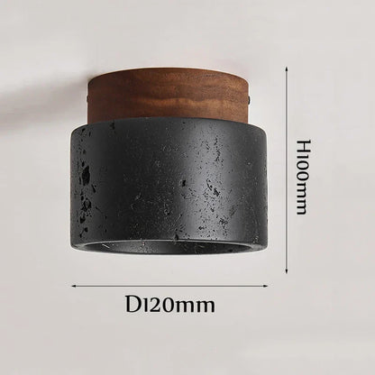 DecorBites™ Black Travertine Ceiling Light: Entrance Hallway Balcony Bedroom Living Room Hotel Decor