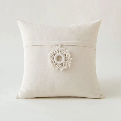 DecorBites™ Ivory Pompom Tassel Pillow Cover 45x45cm/30x50cm Home Decor Sofa Seasonable