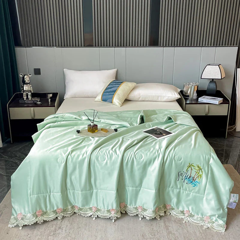 Embroidered Lace Summer Quilt