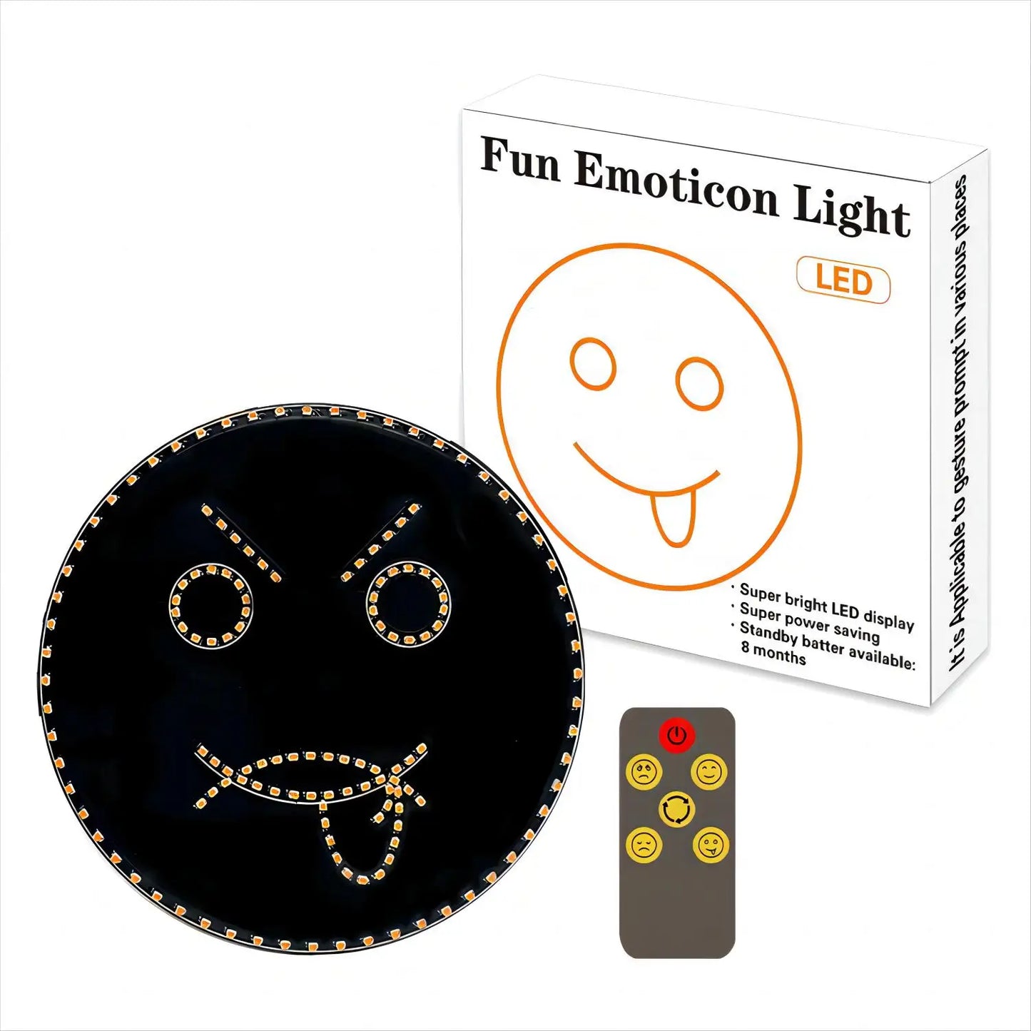 DecorBites™ Funny Emoticon LED Sign Light with Remote Control for Car Back Window