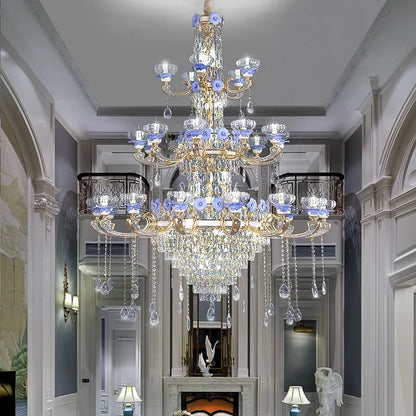 DecorBites™ Crystal Candle Chandelier: Elegant Lighting for Villa, Apartment & Staircase