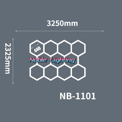 DecorBites™ Geometric LED Lights for Exhibition Car Detailing Garage Workshop - Polygonal Snowflake Theme