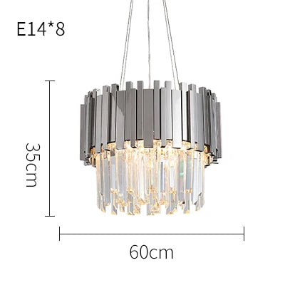 DecorBites™ Crystal LED Chandelier Suspension Lighting for Foyer