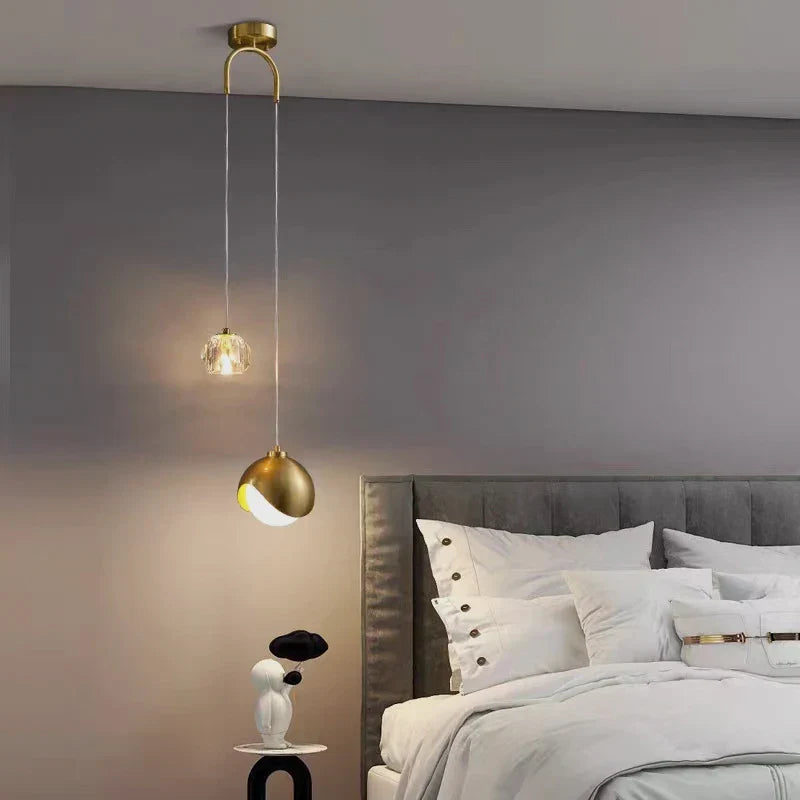 DecorBites™ Crystal Ball Pendant Lights: Modern LED Luxury for Bedroom, Nordic Minimalist Design
