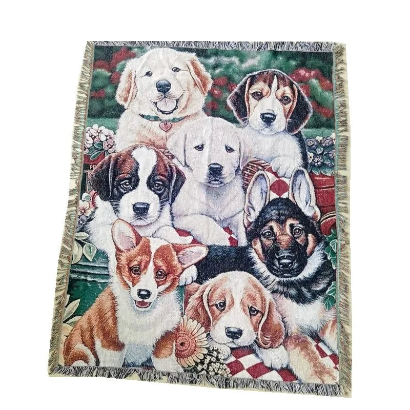 DecorBites™ Cat Sunflower Knitted Sofa Cover - Multi-functional Blanket, Bed Cover, Floor Mat, and Tapestry for Home Decor.