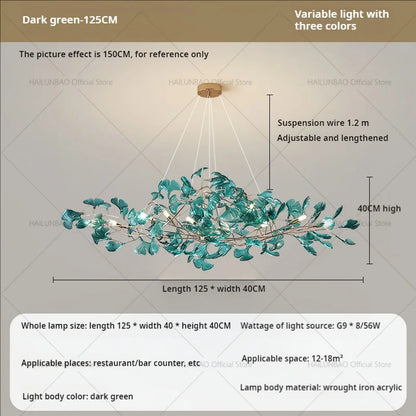 DecorBites™ Gingko Leaf Chandelier: Modern Luxury Art Decor for Home, Restaurant & Bar