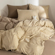 Cotton Grid Print Quilt Cover