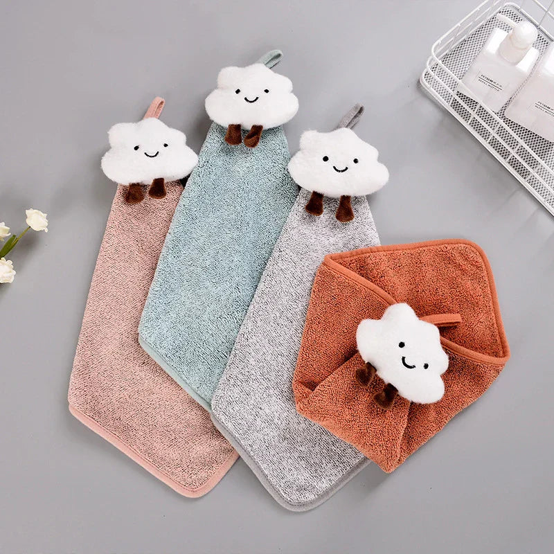 DecorBites™ Cloudy Day Hand Towel - Antibacterial Bamboo Charcoal Fiber Kitchen & Bath Soft Towel