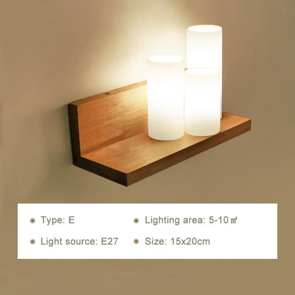 DecorBites™ LED Wooden Wall Lamp for Modern Bedroom Decor