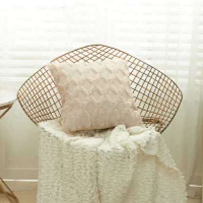 DecorBites™ Geometric Diamond Pattern Plush Cushion Cover for Stylish Home Decor