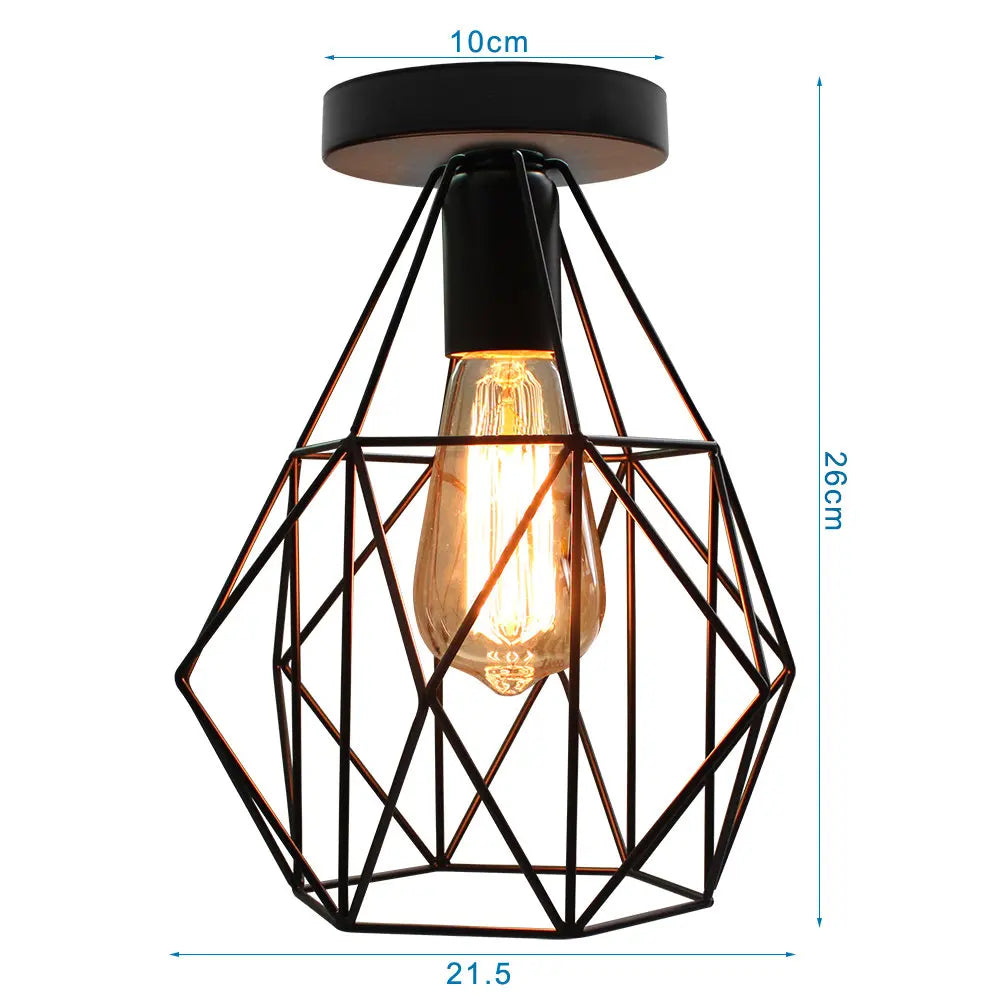 DecorBites™ Industrial LED Ceiling Light: Modern Retro Loft Plafonniers for Living Room Kitchen Cage Home Decor