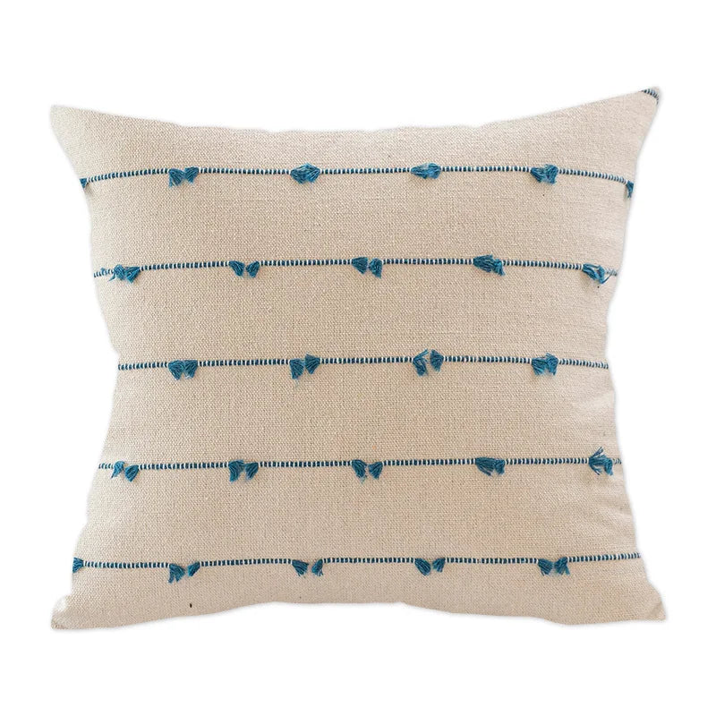 DecorBites™ Cotton Stripe Jacquard Cushion Cover Set: Blue Yellow Grey Pink Beige Black