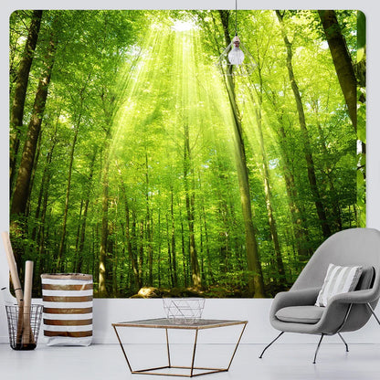 DecorBites™ Forest View Tapestry: Psychedelic Mandala Wall Decor & Beach Towel