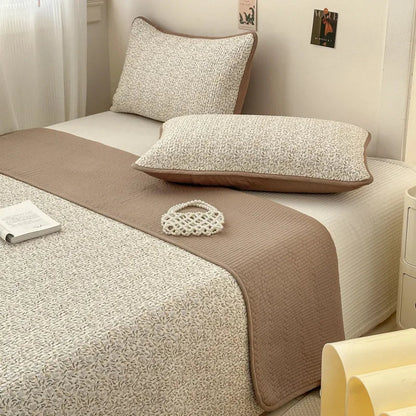 DecorBites™ Double-Sided Cotton Bed Cover Quilted Tatami Mat, Soft & Anti-Slip Mattress