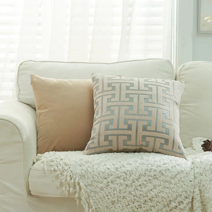 DecorBites™ Geometric Chenille Throw Pillowcase: Hidden Zipper Cushion Cover for Home Decor