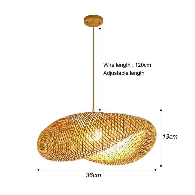 DecorBites™ Bamboo Pendant Ceiling Light Rattan