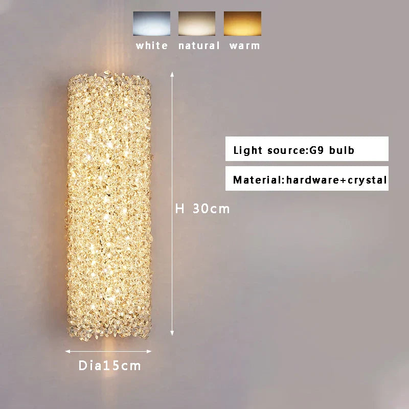 DecorBites™ Crystal Beads Wall Lamp LED Light Fixture for Home Decor & Living Room