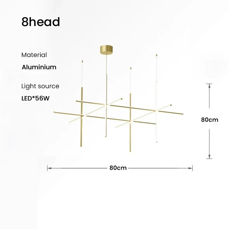 DecorBites™ LED Linear Ceiling Chandelier Italian Designer Luxury Dining Room Chandelier