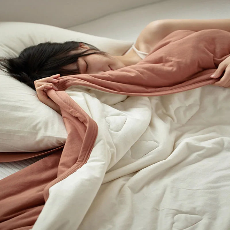 DecorBites™ Cotton Summer Comforter: Cooling, Breathable Thin Blanket for Hot Sleepers