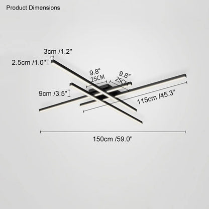 DecorBites™ Black Chandelier LED Ceiling Lamp for Master Bedroom Living Room Energy Saving Light