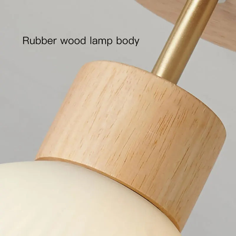 DecorBites™ Coco Wood Glass LED Ceiling Chandelier for Aisle Corridor Balcony - Nordic Design