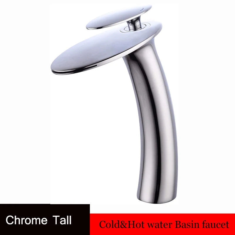 Waterfall Basin Faucet Black Bathroom