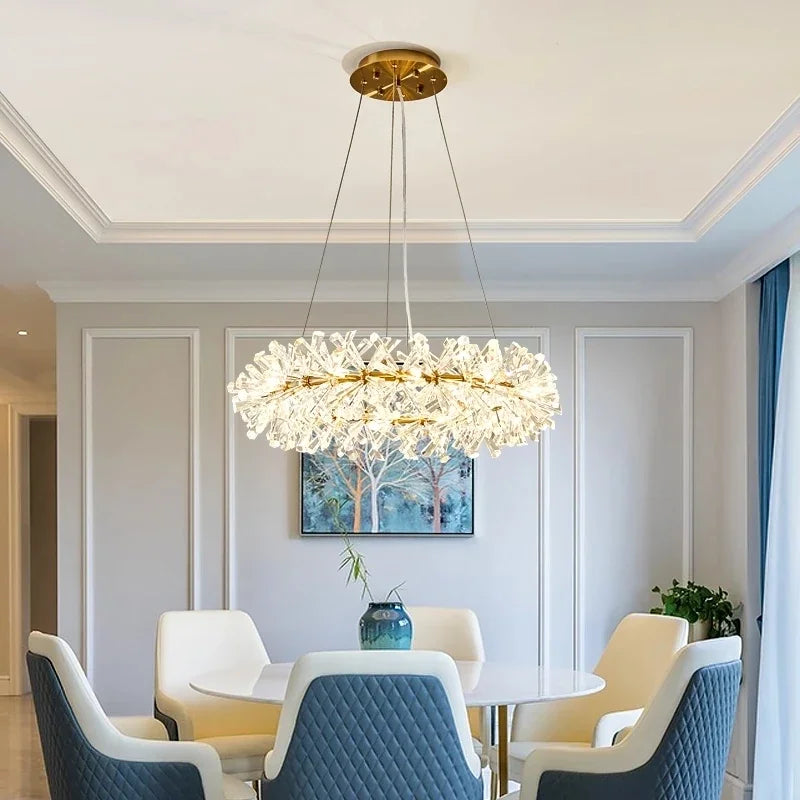 DecorBites™ Crystal LED Chandelier for Home Decor – Modern Hanging Lamp