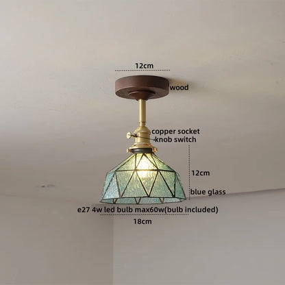 DecorBites™ Glass Wood LED Ceiling Light Nordic Design for Living Room & Corridor