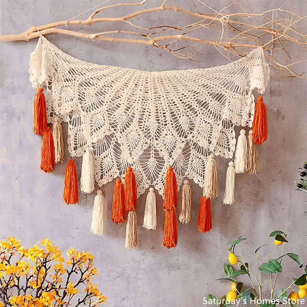 DecorBites™ Cotton Macrame Tassel Wall Hanging Tapestry or Tablecloth