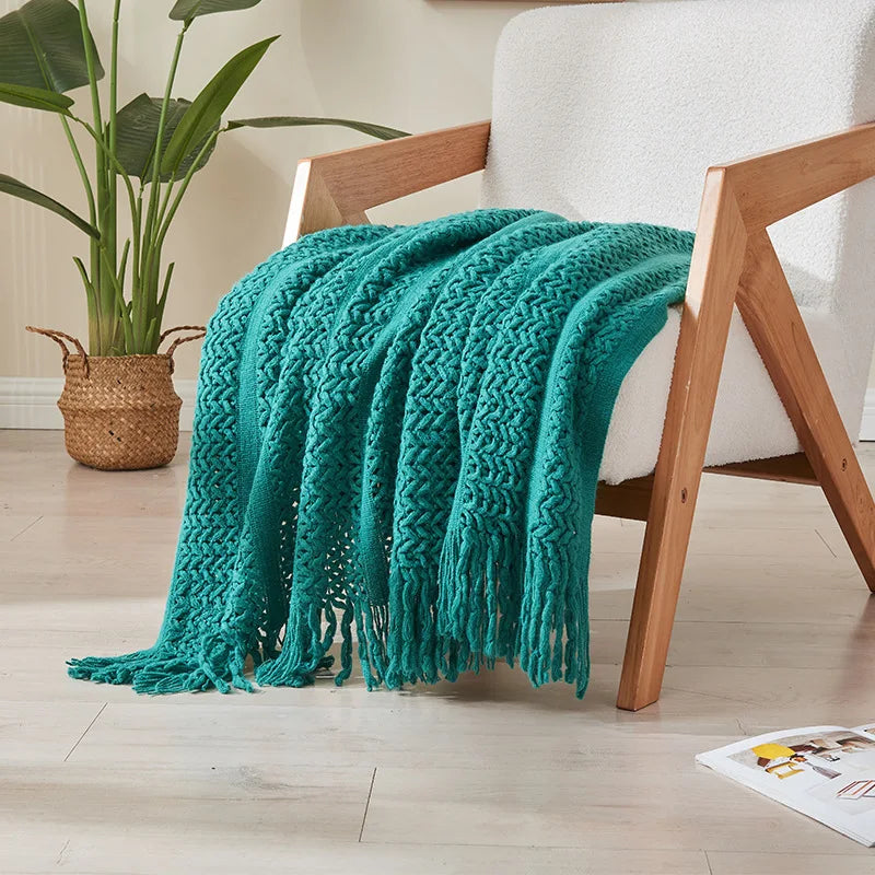Solid Color Knit Blanket