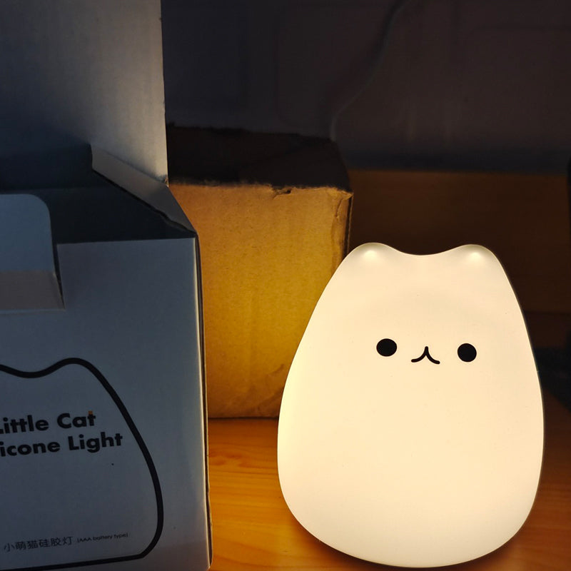 Mini Beliebte Katze Baby Nacht Lampe 7-farbe Pat Touch Farbwechsel Augenschutz Schlafzimmer Nacht Nacht Licht Geschenk Kinder 