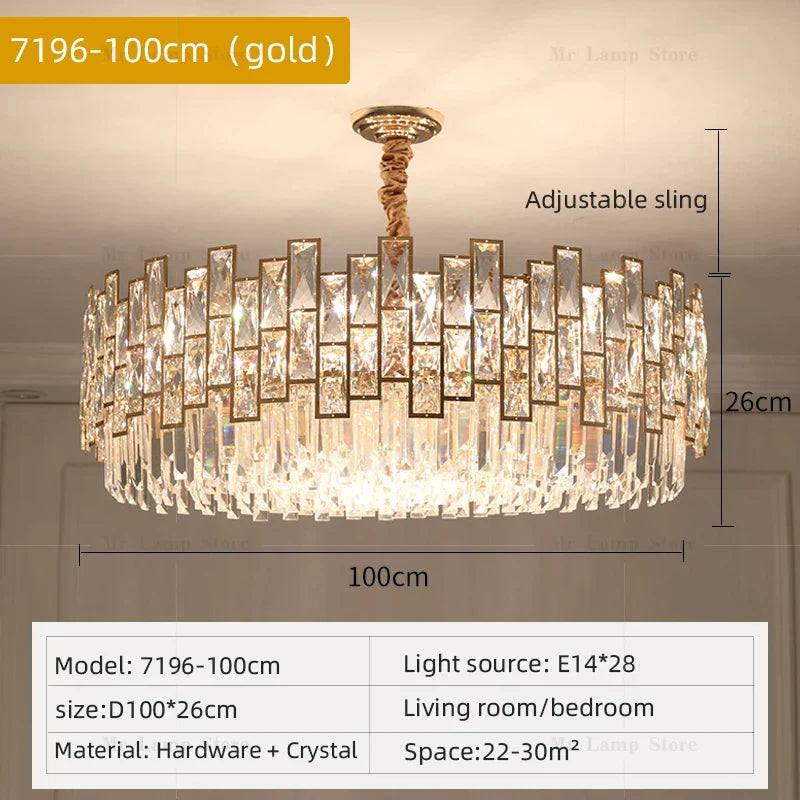DecorBites™ Crystal Chandelier: Postmodern Light Luxury for Living Room, Bedroom, Kitchen.