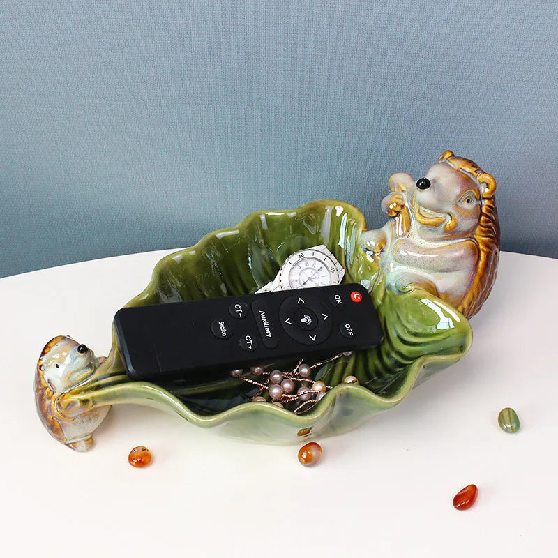 Ceramic Hedgehog Fruit Plate