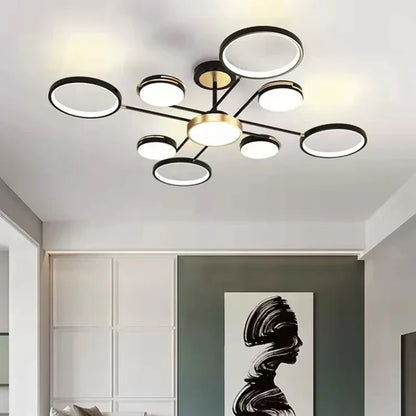 Minimalist Gold Black Chandelier