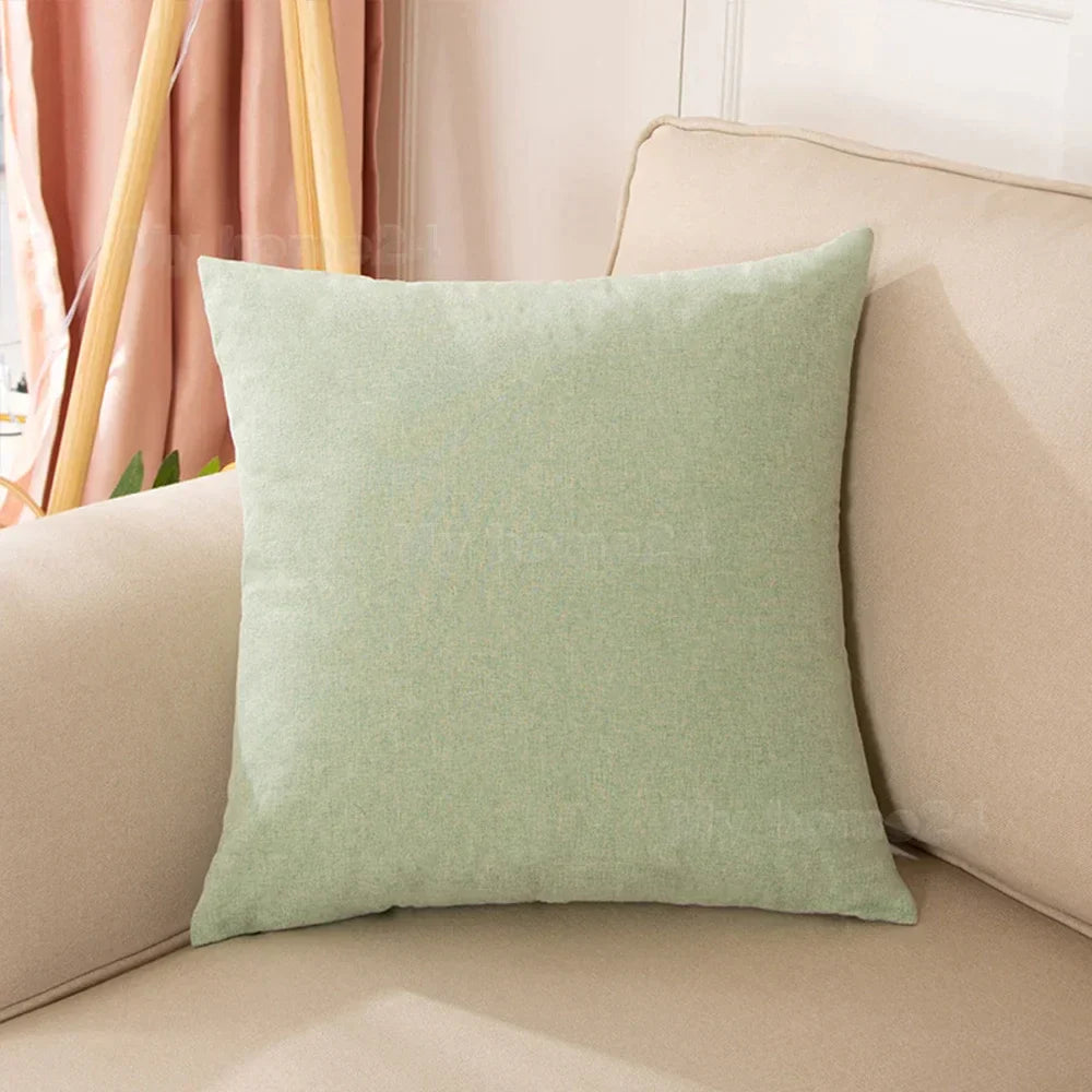 DecorBites™ Cotton Linen Pillow Cover Set for Home Decor - Plain Cushion Covers