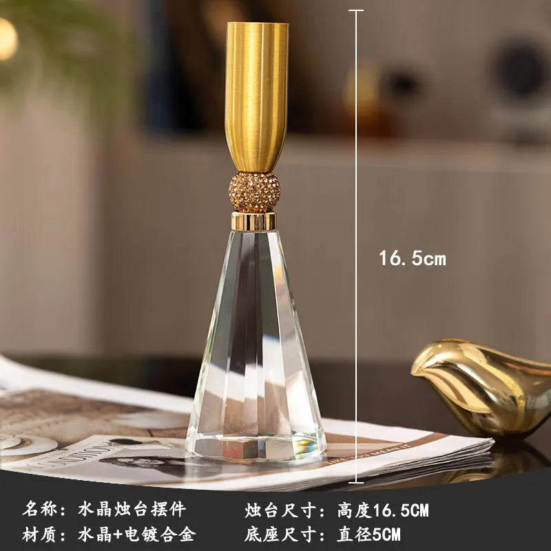 DecorBites™ Crystal Candle Holder Set for Romantic Dinner Table Decor