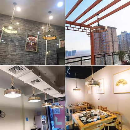 DecorBites™ Hemp Rope Industrial Hanging Lamp