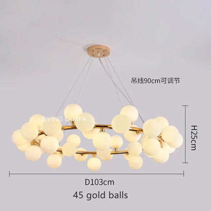 DecorBites™ Glass Ball LED Chandelier Pendant Lamp, Modern Round Design for Home Decor Lighting