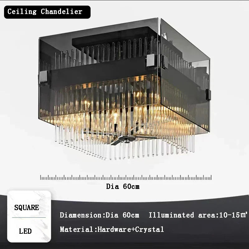 DecorBites™ Crystal Glass Pendant Chandelier for Luxe Dining Room Decor