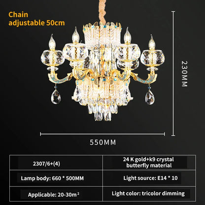 DecorBites™ Crystal Candle Chandelier for Luxury Living Room, Bedroom, and Dining Room