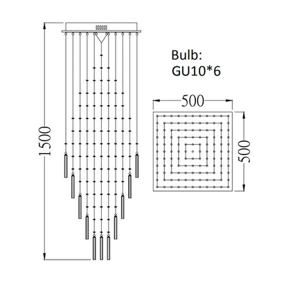 DecorBites™ Crystal Ceiling Chandelier: Modern Elegant Living Room & Staircase Light Fixture