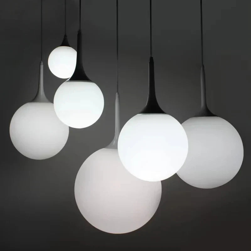 DecorBites™ Glass Ball Pendant Lamp - Modern Nordic LED Lighting for Living Room & Store