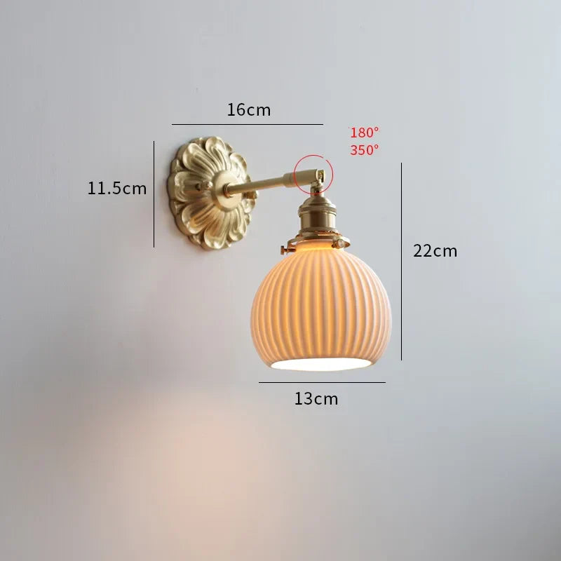 Green Glass Wall Lamp Copper Base Vibrant Hue