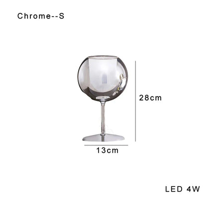 DecorBites™ Gold Chrome Glass Table Decor Lamp for Luxury Living Room, Villa, Store, Cafe