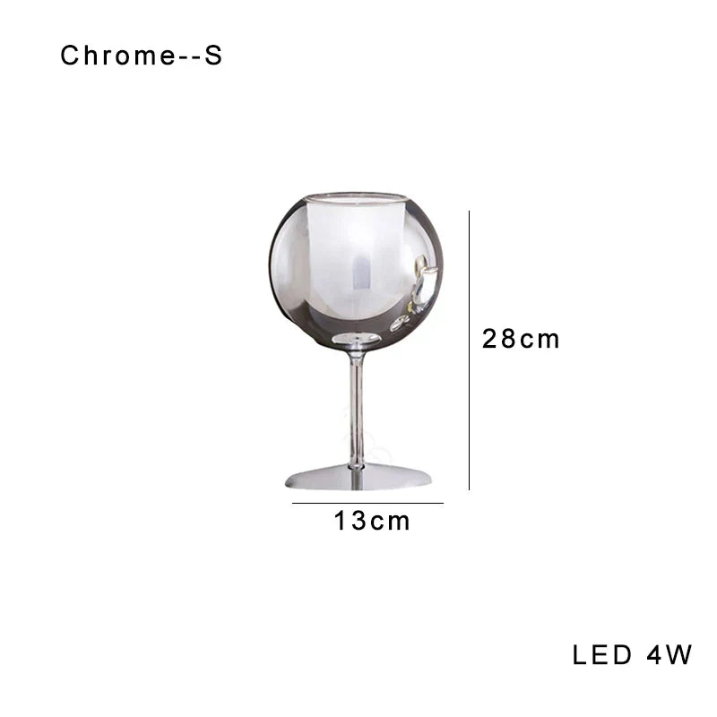 Gold Chrome Glass Table Lamp