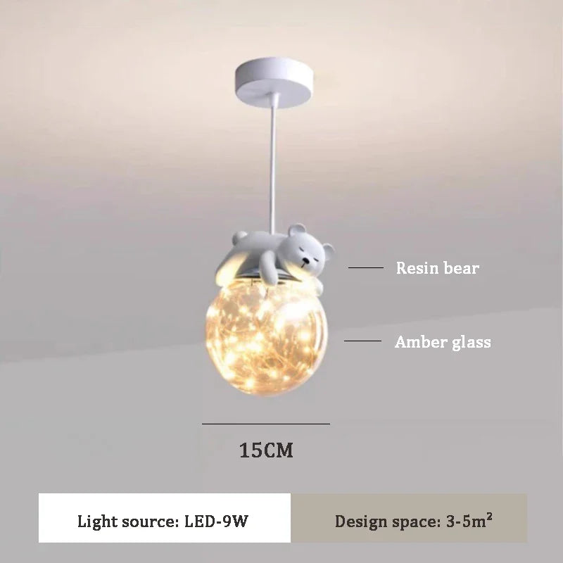 White Bear Bunny Pendant Light
